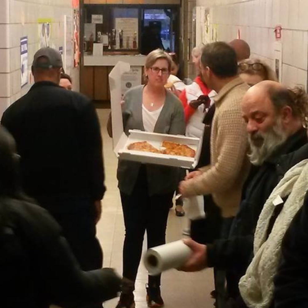 Photo of pizzas at polling places